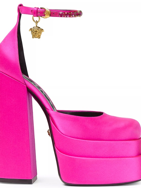 Versace Shoes - Versace Medusa Platform Pump (Fuchsia Satin) Size 37